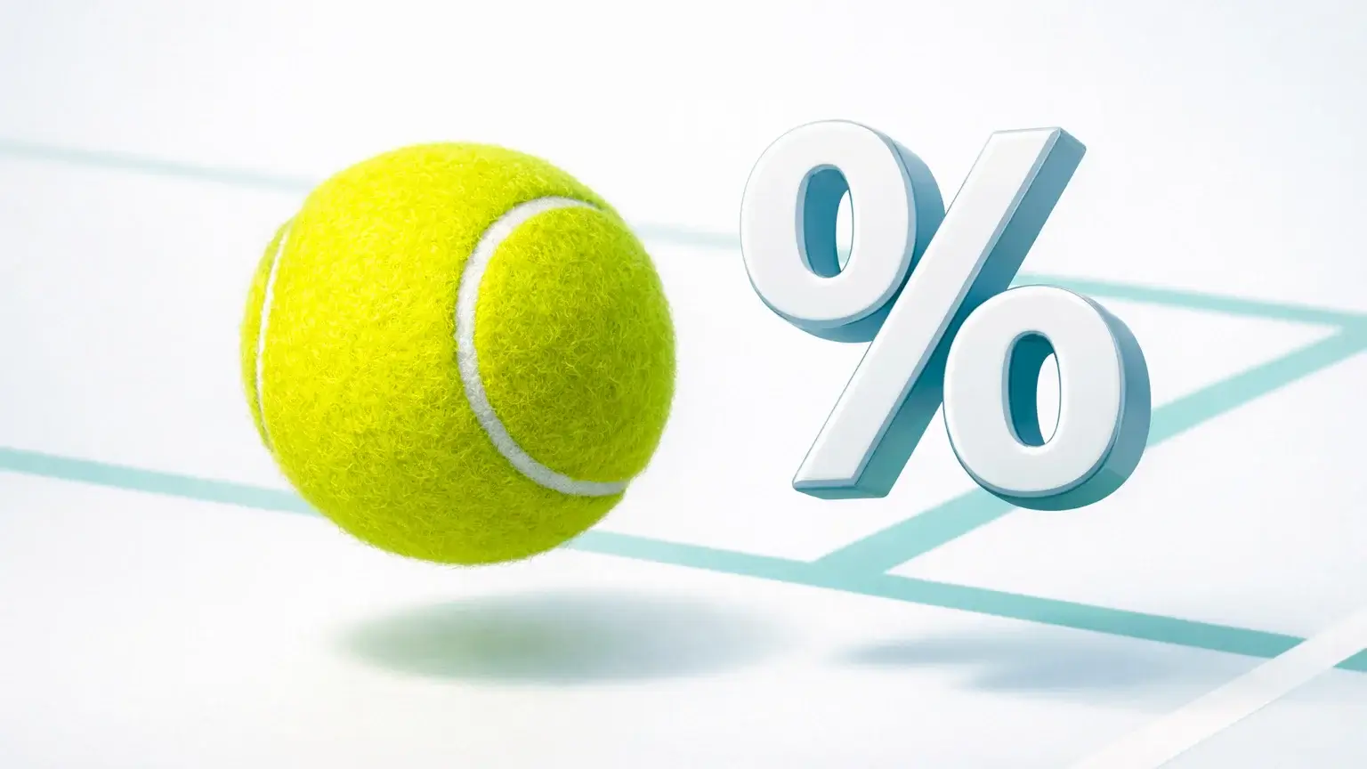 Willkommensbonus-Symbol mit Tennisball und Prozentzeichen